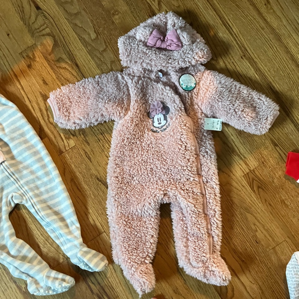 Jessica Simpson Plush Pink Sleep Sack with Bow
